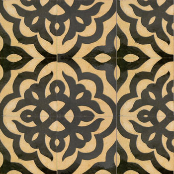 Mosaic House Moroccan tile Sophie 6 Chiseled Board Black  chiseled field 